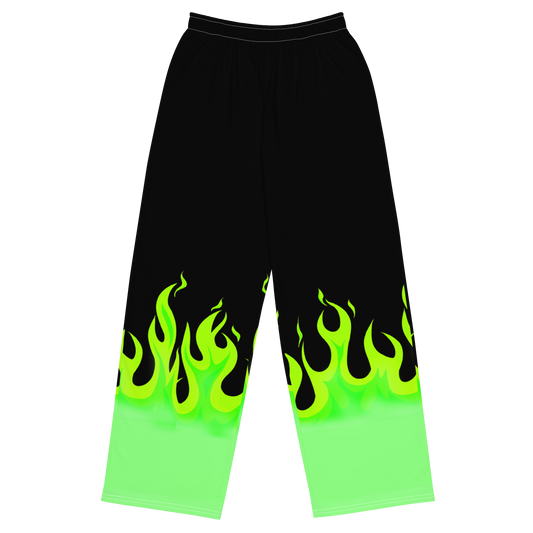 Green Flames Pants